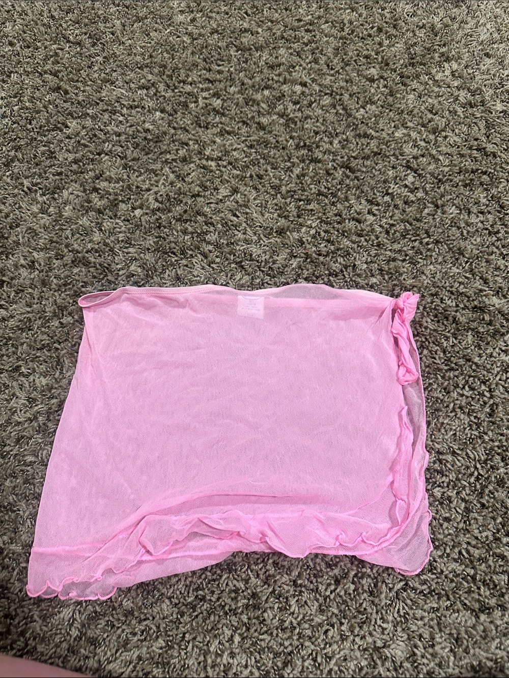 Sheer Pink Mesh Sarong Cover-Up